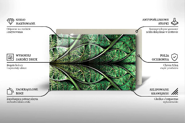 Skleněná deska za sporák Struktura žilek listu