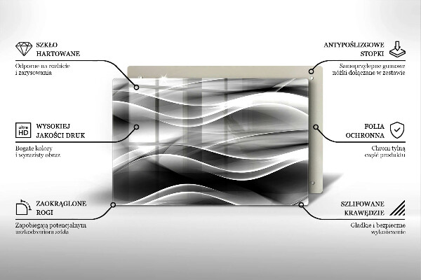 Skleněná deska za sporák Abstraktní linie kouře