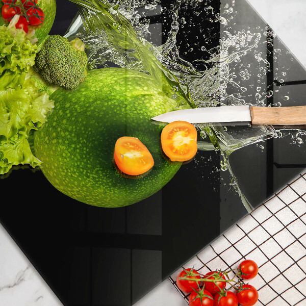 Skleněná deska za sporák Zelená jablka a voda