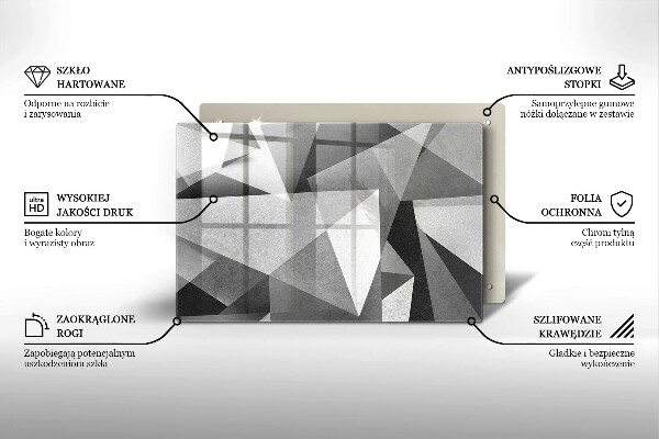 Skleněná deska za sporák Konkrétní ostrá abstrakce