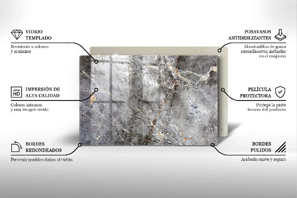 Skleněná deska za sporák Textura kamene