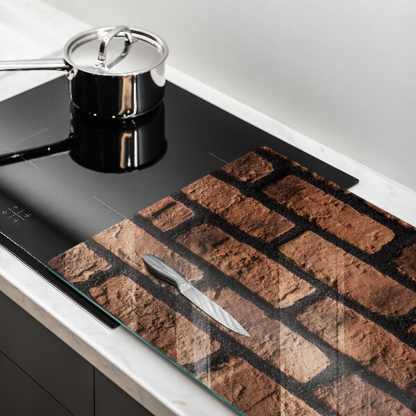 Skleněná deska za sporák Cihlová zeď