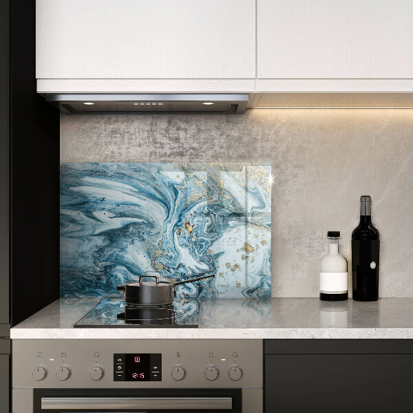 Skleněná deska za sporák Struktura se zlatem