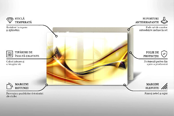 Skleněná deska za sporák Abstraktní linie světla