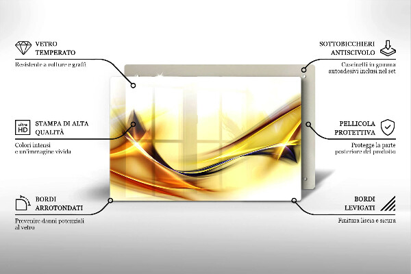Skleněná deska za sporák Abstraktní linie světla