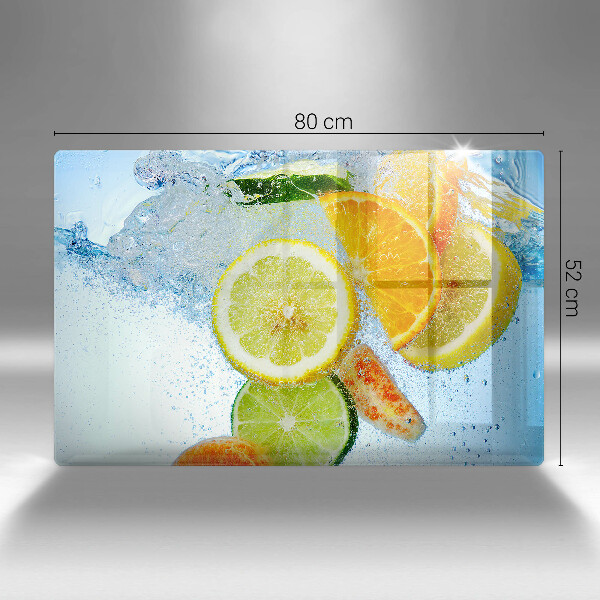 Skleněná deska za sporák Šťavnatá citrusová voda
