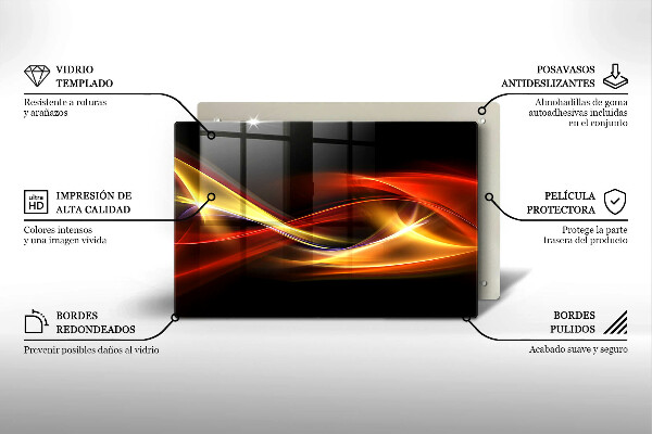 Skleněná deska za sporák Abstraktní kouř a světlo