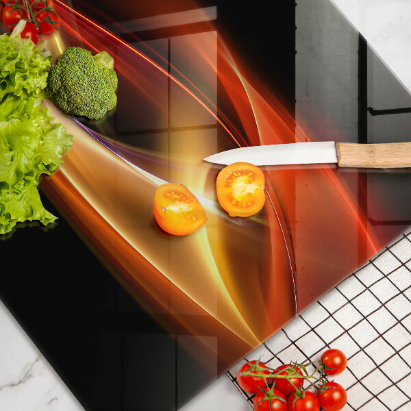 Skleněná deska za sporák Abstraktní kouř a světlo