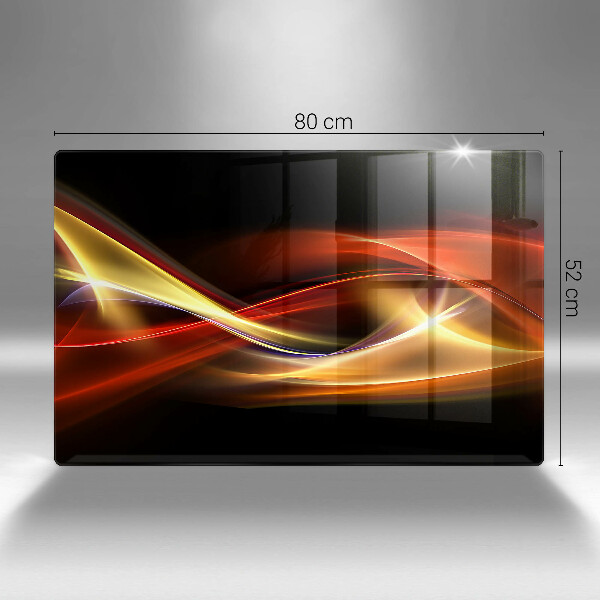 Skleněná deska za sporák Abstraktní kouř a světlo