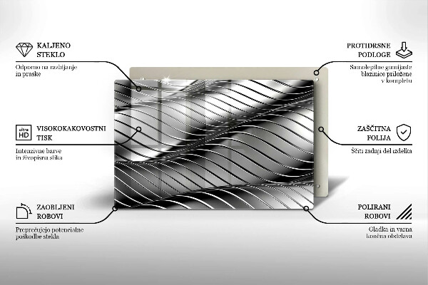 Skleněná deska za sporák 3D kovová konstrukce