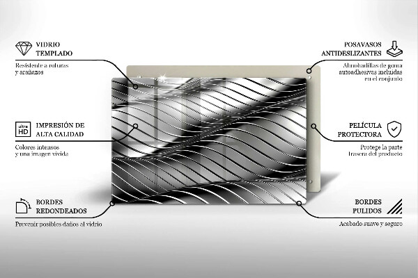 Skleněná deska za sporák 3D kovová konstrukce