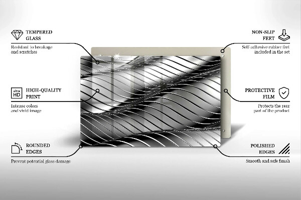 Skleněná deska za sporák 3D kovová konstrukce
