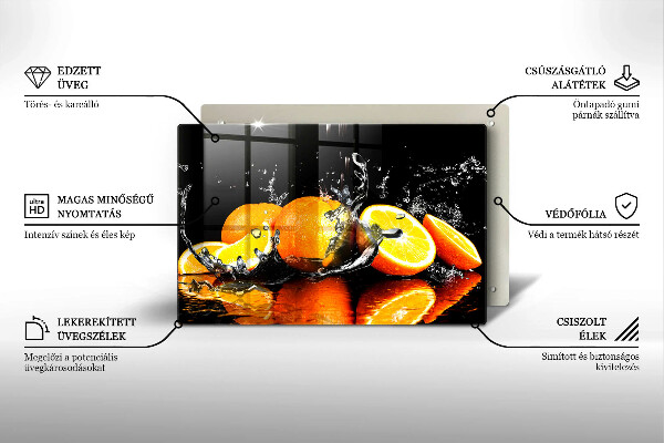 Skleněná deska za sporák Šťavnaté oranžové ovoce