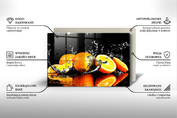 Skleněná deska za sporák Šťavnaté oranžové ovoce