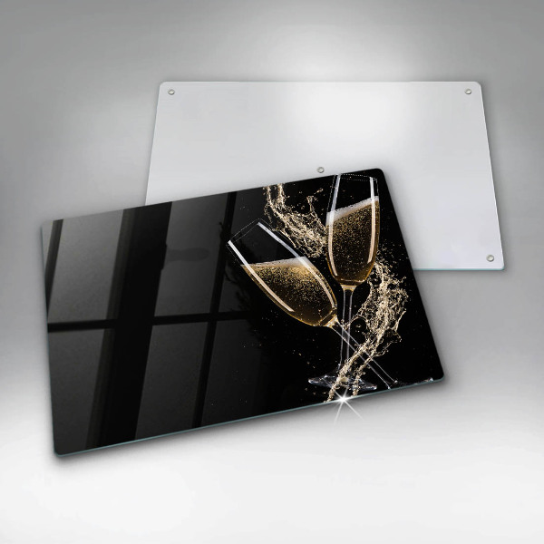 Skleněná deska za sporák Sklenice šampaňského