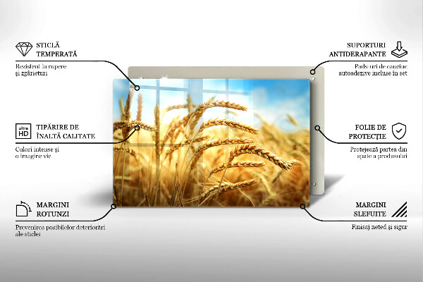 Skleněná deska za sporák Klasy obilovin na poli