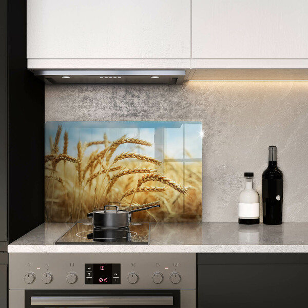 Skleněná deska za sporák Klasy obilovin na poli