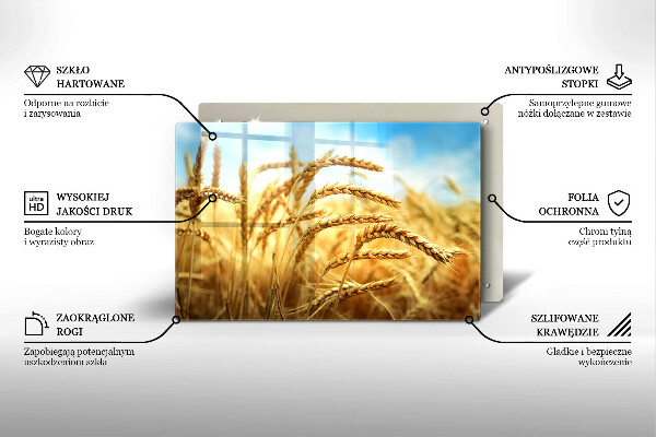 Skleněná deska za sporák Klasy obilovin na poli