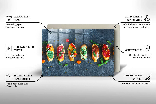 Skleněná deska za sporák Barevné sendviče