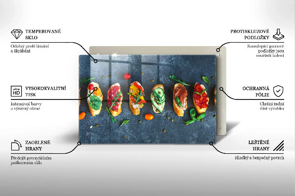 Skleněná deska za sporák Barevné sendviče
