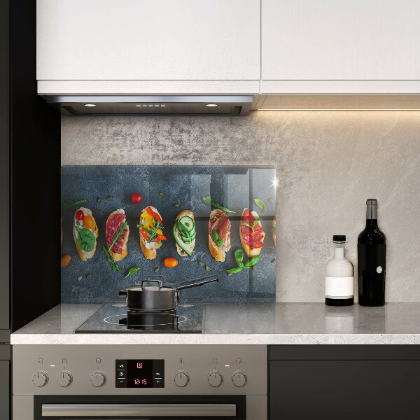 Skleněná deska za sporák Barevné sendviče