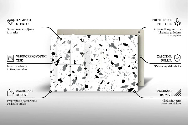 Skleněná deska za sporák Dekorativní kamenina