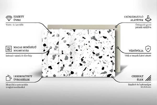 Skleněná deska za sporák Dekorativní kamenina