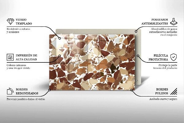 Skleněná deska za sporák Kamenné dekorativní skvrny