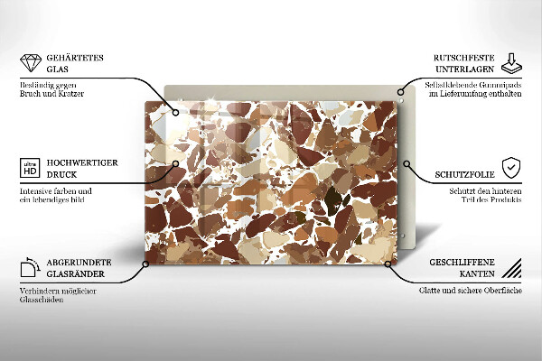 Skleněná deska za sporák Kamenné dekorativní skvrny