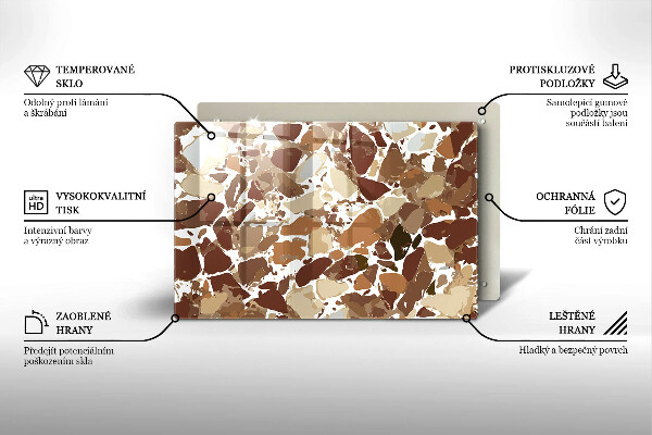 Skleněná deska za sporák Kamenné dekorativní skvrny