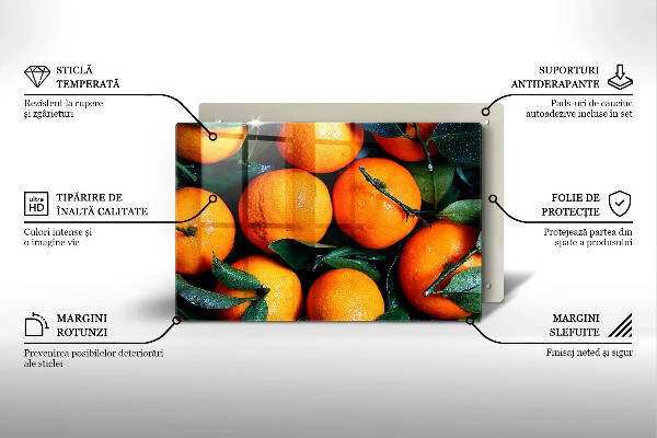 Skleněná deska za sporák pomeranč