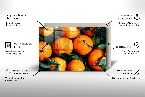 Skleněná deska za sporák pomeranč