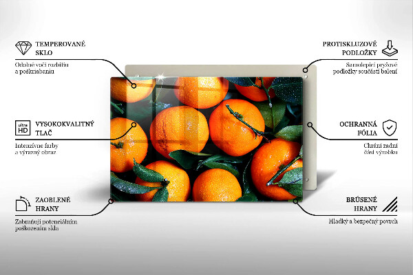 Skleněná deska za sporák pomeranč