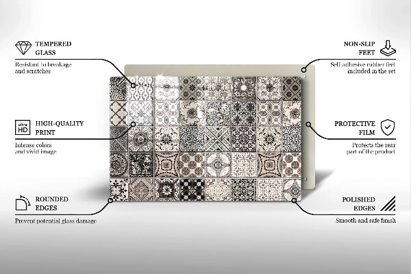 Skleněná deska za sporák Dekorativní dlaždice