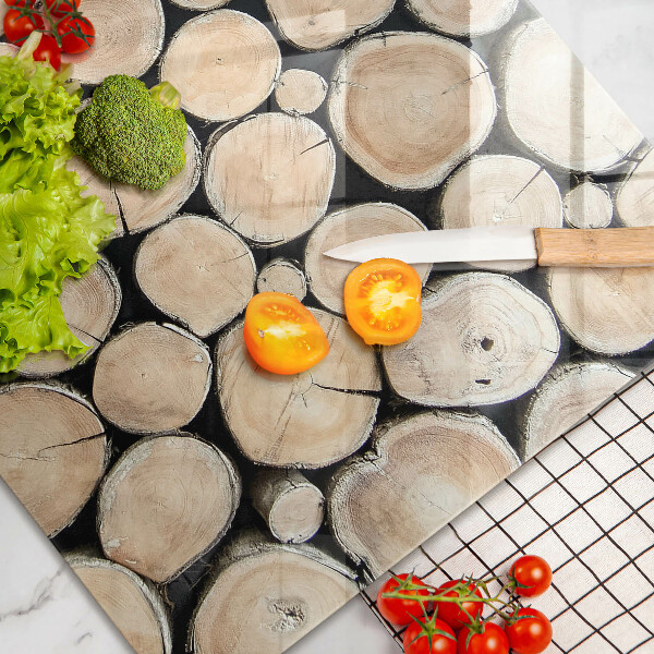 Skleněná deska za sporák Dřevěné kmeny stromů