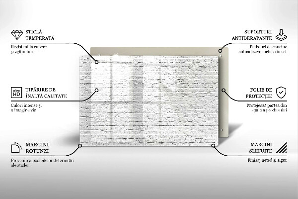 Skleněná deska za sporák Cihlová zeď