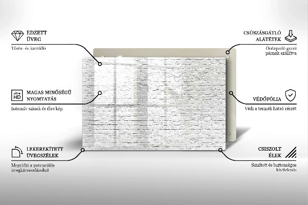 Skleněná deska za sporák Cihlová zeď