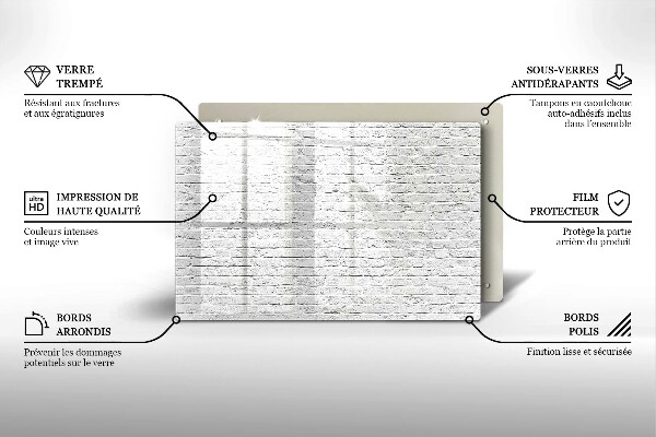 Skleněná deska za sporák Cihlová zeď
