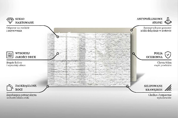 Skleněná deska za sporák Cihlová zeď
