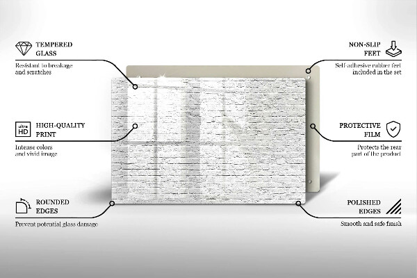 Skleněná deska za sporák Cihlová zeď