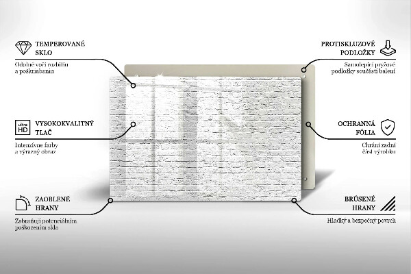 Skleněná deska za sporák Cihlová zeď