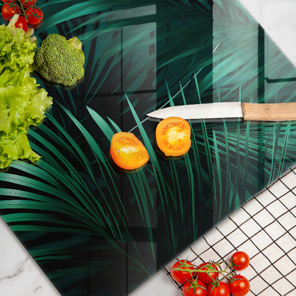 Skleněná deska za sporák Listy divoké džungle