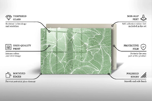 Skleněná deska za sporák Lineární listy