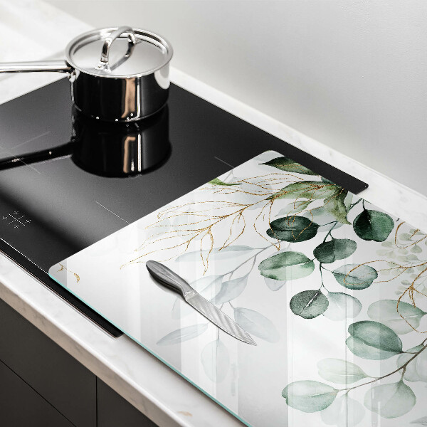 Skleněná deska za sporák Malované rostliny