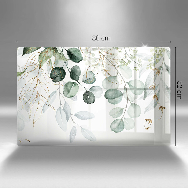 Skleněná deska za sporák Malované rostliny