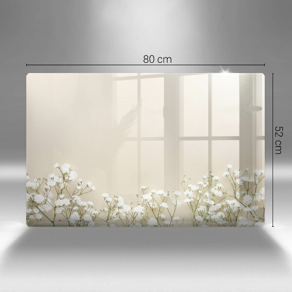 Skleněná deska za sporák Sádrové boho květiny