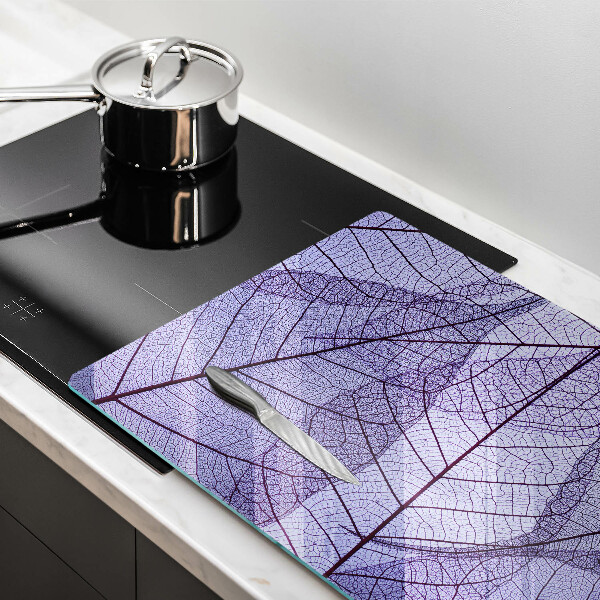 Skleněná deska za sporák Listy s žilnatinou