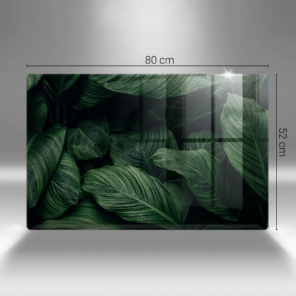 Skleněná deska za sporák Tmavé listy