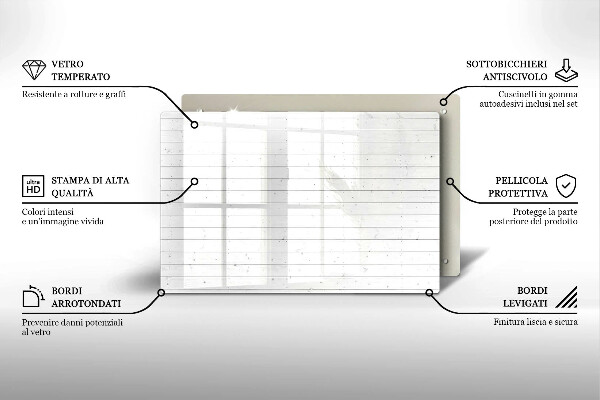 Skleněná deska za sporák Moderní světlé desky