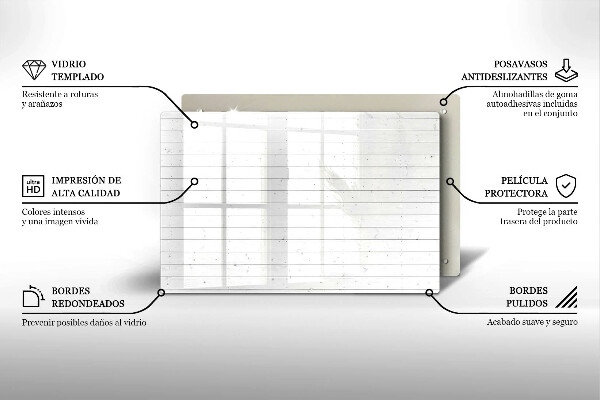 Skleněná deska za sporák Moderní světlé desky
